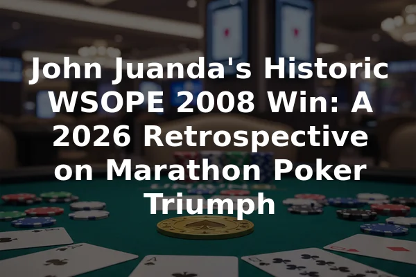 John Juanda's Historic WSOPE 2008 Win: A 2026 Retrospective on Marathon Poker Triumph