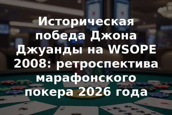 Историческая победа Джона Джуанды на WSOPE 2008: ретроспектива марафонского покера 2026 года