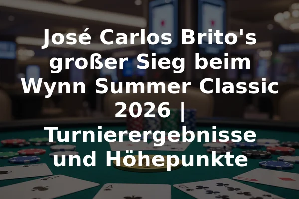 José Carlos Brito's großer Sieg beim Wynn Summer Classic 2026 | Turnierergebnisse und Höhepunkte