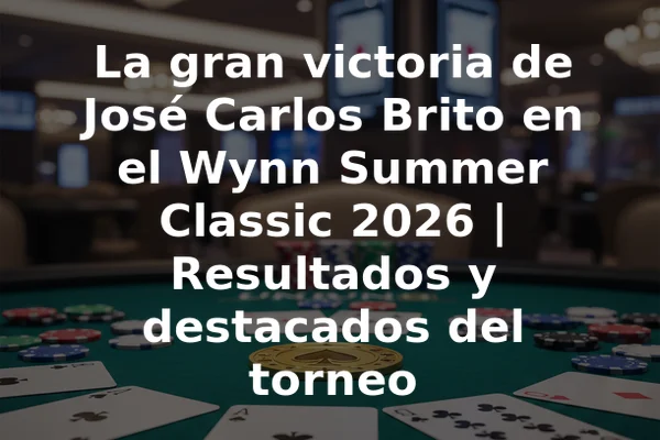 La gran victoria de José Carlos Brito en el Wynn Summer Classic 2026 | Resultados y destacados del torneo