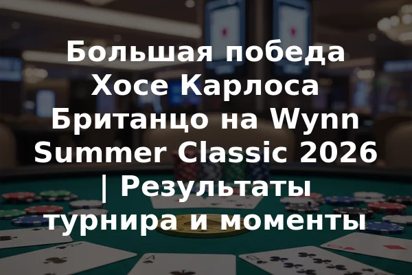 Большая победа Хосе Карлоса Британцо на Wynn Summer Classic 2026 | Результаты турнира и моменты