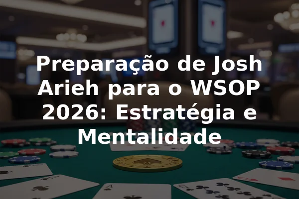 Preparação de Josh Arieh para o WSOP 2026: Estratégia e Mentalidade