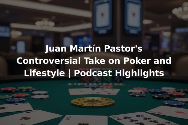 Juan Martín Pastor's Controversial Take on Poker and Lifestyle | Podcast Highlights