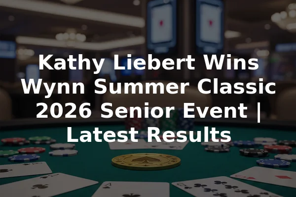 Kathy Liebert Wins Wynn Summer Classic 2026 Senior Event | Latest Results