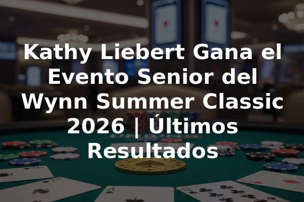 Kathy Liebert Gana el Evento Senior del Wynn Summer Classic 2026 | Últimos Resultados