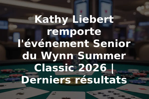 Kathy Liebert remporte l'événement Senior du Wynn Summer Classic 2026 | Derniers résultats