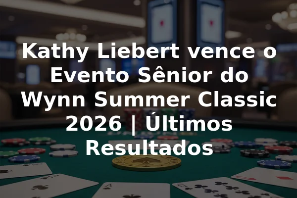 Kathy Liebert vence o Evento Sênior do Wynn Summer Classic 2026 | Últimos Resultados