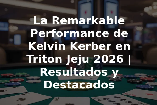 La Remarkable Performance de Kelvin Kerber en Triton Jeju 2026 | Resultados y Destacados