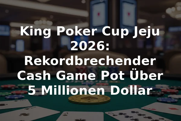 King Poker Cup Jeju 2026: Rekordbrechender Cash Game Pot Über 5 Millionen Dollar
