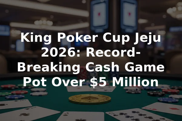 King Poker Cup Jeju 2026: Record-Breaking Cash Game Pot Over $5 Million