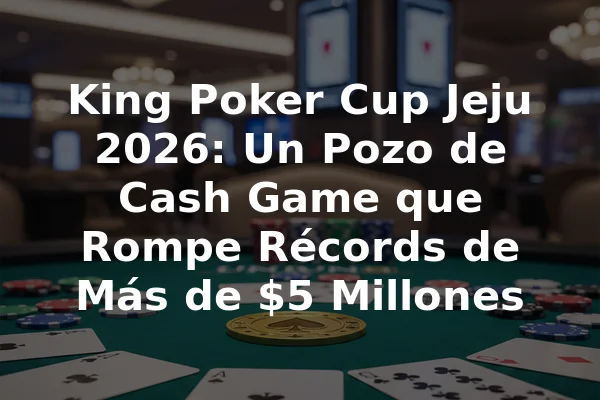 King Poker Cup Jeju 2026: Un Pozo de Cash Game que Rompe Récords de Más de $5 Millones