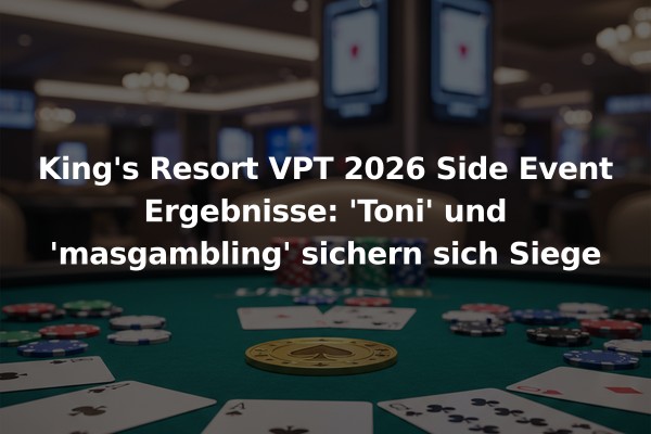 King's Resort VPT 2026 Side Event Ergebnisse: 'Toni' und 'masgambling' sichern sich Siege