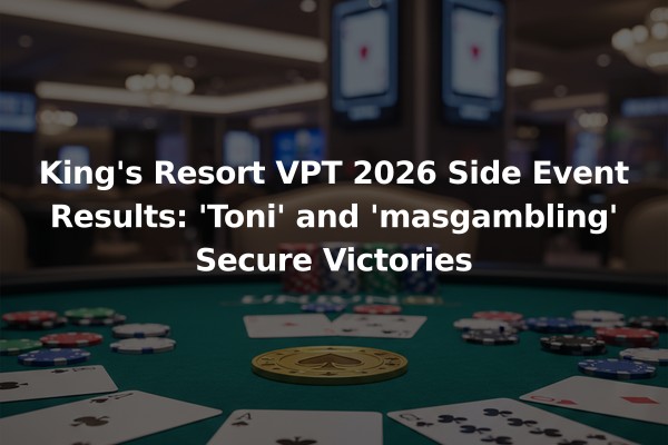 King's Resort VPT 2026 Side Event Results: 'Toni' and 'masgambling' Secure Victories