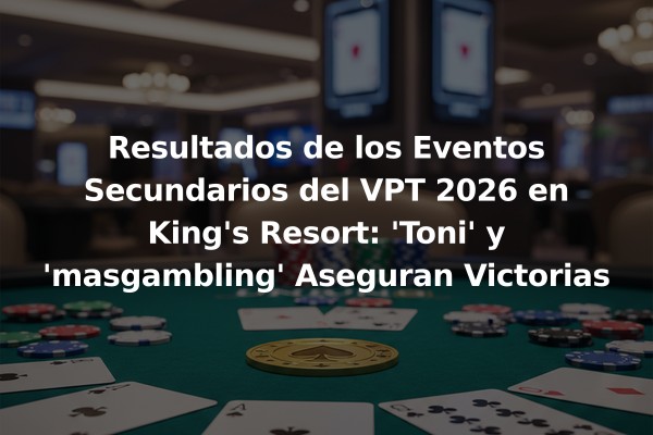 Resultados de los Eventos Secundarios del VPT 2026 en King's Resort: 'Toni' y 'masgambling' Aseguran Victorias