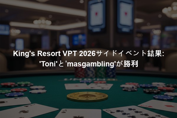 King's Resort VPT 2026サイドイベント結果: 'Toni'と'masgambling'が勝利