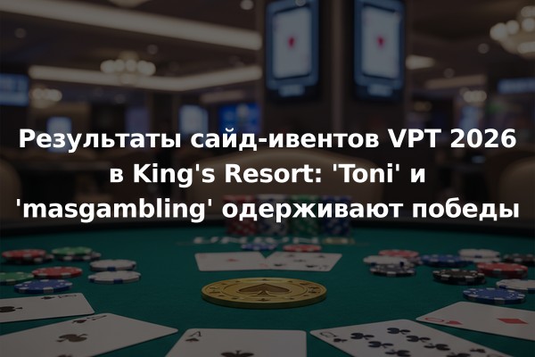 Результаты сайд-ивентов VPT 2026 в King's Resort: 'Toni' и 'masgambling' одерживают победы