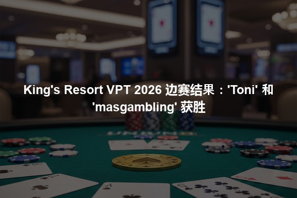 King's Resort VPT 2026 边赛结果：'Toni' 和 'masgambling' 获胜