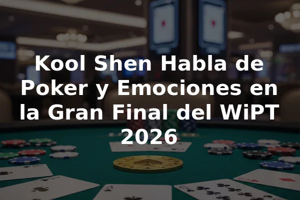 Kool Shen Habla de Poker y Emociones en la Gran Final del WiPT 2026