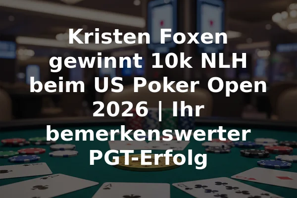 Kristen Foxen gewinnt 10k NLH beim US Poker Open 2026 | Ihr bemerkenswerter PGT-Erfolg