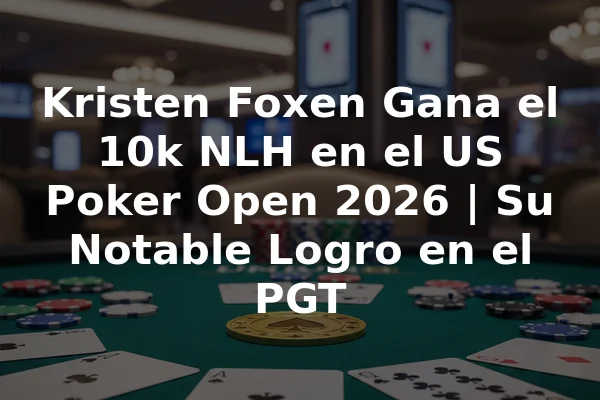 Kristen Foxen Gana el 10k NLH en el US Poker Open 2026 | Su Notable Logro en el PGT