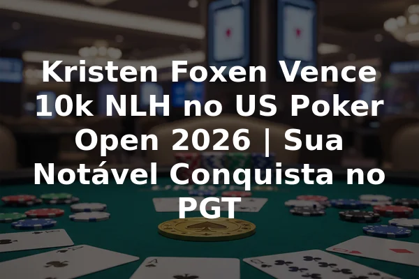 Kristen Foxen Vence 10k NLH no US Poker Open 2026 | Sua Notável Conquista no PGT