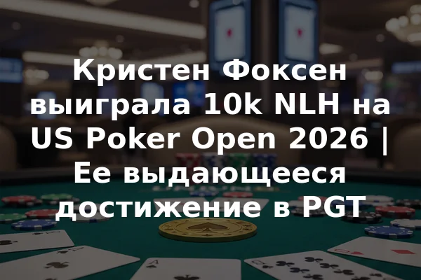 Кристен Фоксен выиграла 10k NLH на US Poker Open 2026 | Ее выдающееся достижение в PGT