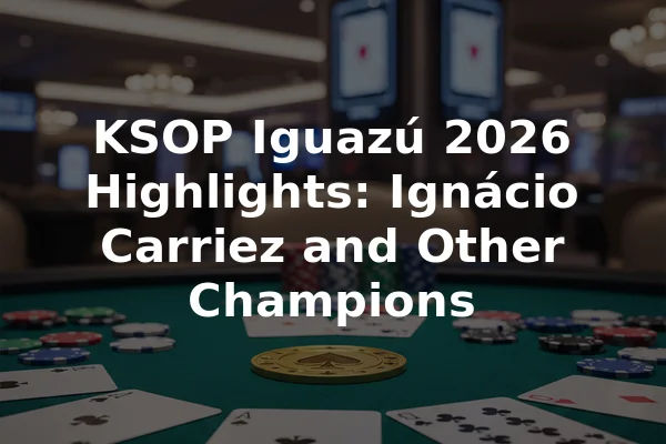 KSOP Iguazú 2026 Highlights: Ignácio Carriez and Other Champions