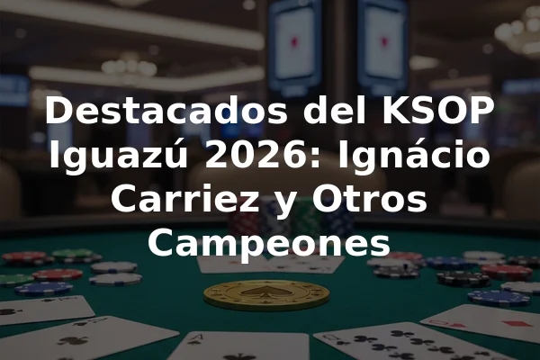 Destacados del KSOP Iguazú 2026: Ignácio Carriez y Otros Campeones
