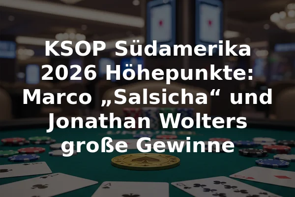 KSOP Südamerika 2026 Höhepunkte: Marco „Salsicha“ und Jonathan Wolters große Gewinne
