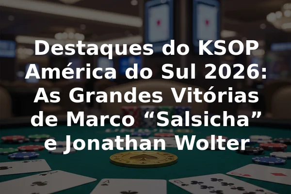 Destaques do KSOP América do Sul 2026: As Grandes Vitórias de Marco “Salsicha” e Jonathan Wolter