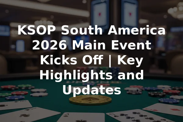 KSOP South America 2026 Main Event Kicks Off | Key Highlights and Updates