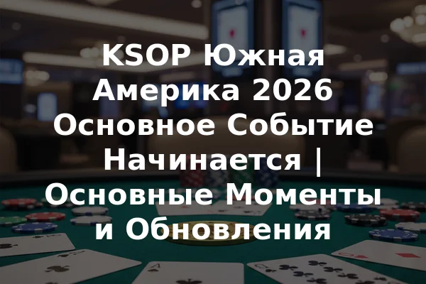 KSOP Южная Америка 2026 Основное Событие Начинается | Основные Моменты и Обновления