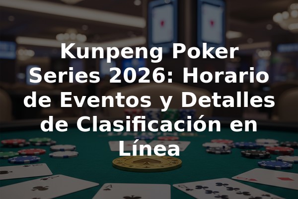 Kunpeng Poker Series 2026: Horario de Eventos y Detalles de Clasificación en Línea