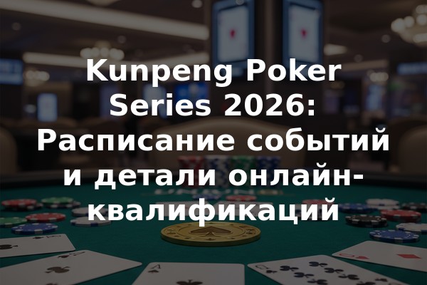 Kunpeng Poker Series 2026: Расписание событий и детали онлайн-квалификаций