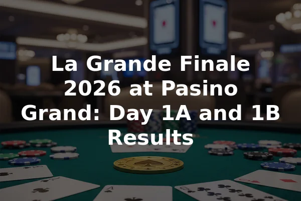La Grande Finale 2026 at Pasino Grand: Day 1A and 1B Results