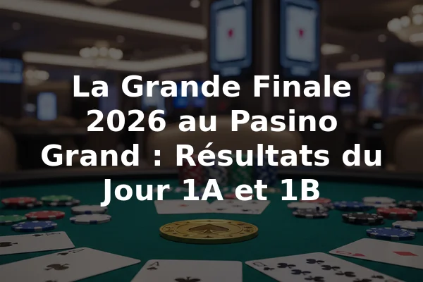 La Grande Finale 2026 au Pasino Grand : Résultats du Jour 1A et 1B