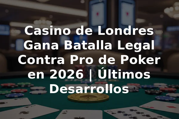 Casino de Londres Gana Batalla Legal Contra Pro de Poker en 2026 | Últimos Desarrollos