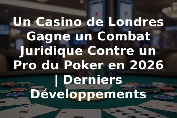 Un Casino de Londres Gagne un Combat Juridique Contre un Pro du Poker en 2026 | Derniers Développements