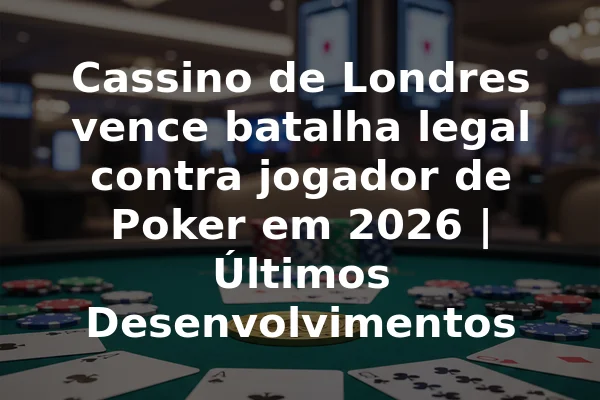 Cassino de Londres vence batalha legal contra jogador de Poker em 2026 | Últimos Desenvolvimentos