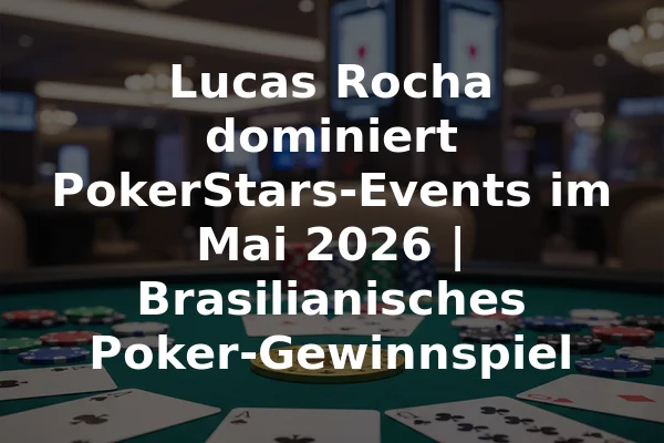 Lucas Rocha dominiert PokerStars-Events im Mai 2026 | Brasilianisches Poker-Gewinnspiel