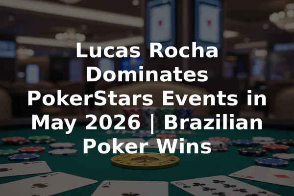 Lucas Rocha Dominates PokerStars Events in May 2026 | Brazilian Poker Wins