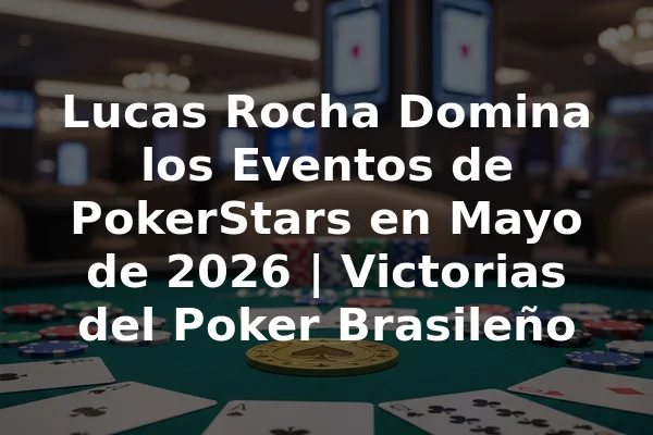Lucas Rocha Domina los Eventos de PokerStars en Mayo de 2026 | Victorias del Poker Brasileño
