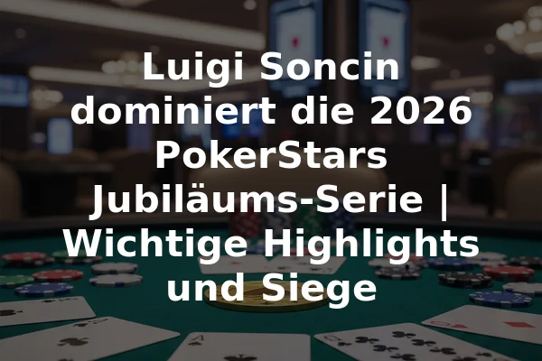 Luigi Soncin dominiert die 2026 PokerStars Jubiläums-Serie | Wichtige Highlights und Siege