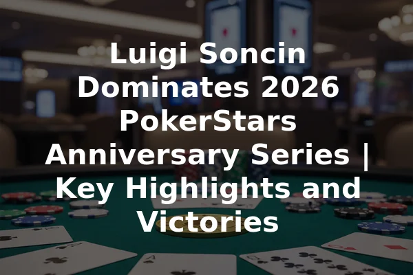 Luigi Soncin Dominates 2026 PokerStars Anniversary Series | Key Highlights and Victories