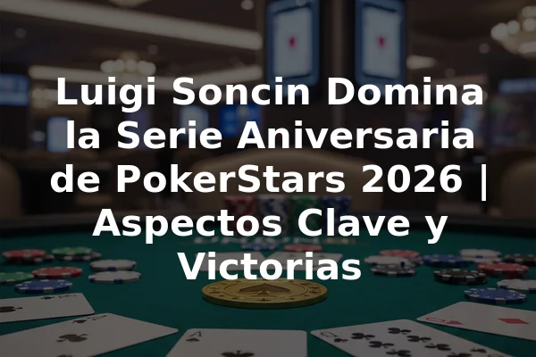 Luigi Soncin Domina la Serie Aniversaria de PokerStars 2026 | Aspectos Clave y Victorias
