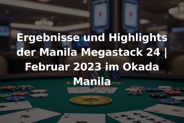Ergebnisse und Highlights der Manila Megastack 24 | Februar 2023 im Okada Manila