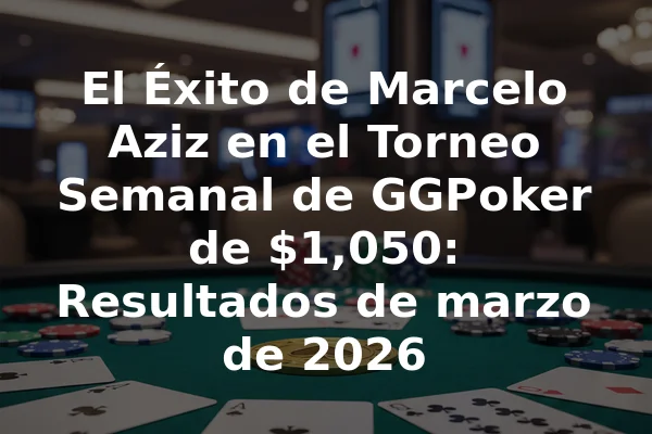 El Éxito de Marcelo Aziz en el Torneo Semanal de GGPoker de $1,050: Resultados de marzo de 2026