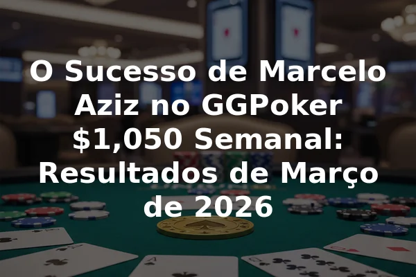 O Sucesso de Marcelo Aziz no GGPoker $1,050 Semanal: Resultados de Março de 2026