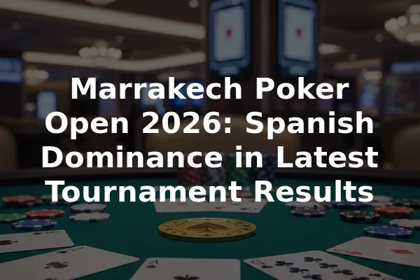 Marrakech Poker Open 2026: Spanish Dominance in Latest Tournament Results