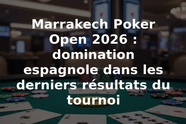 Marrakech Poker Open 2026 : domination espagnole dans les derniers résultats du tournoi